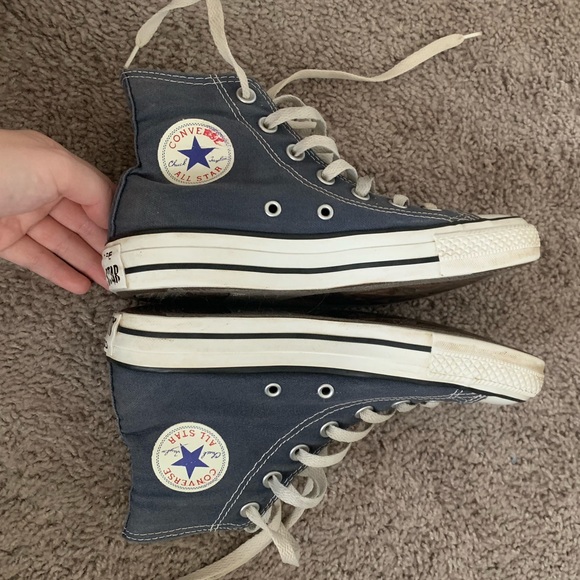 Navy High-Top Converse - Picture 3 of 6